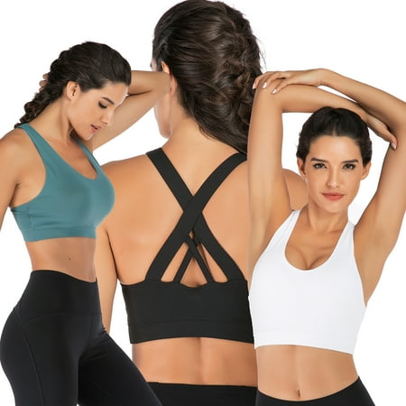 LUXIF 3 Pack Women s Medium Support Padded Sports Bra for Yoga Workout Fitness Criss-Cross Back(Blue S)
LUXIF 3 Pack Women s Medium Support Padded Sports Bra for Yoga Workout Fitness Criss-Cross Back(Blue S)