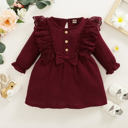Augper Toddler Dress Winter Fall Dresses Clearance Newborn Infant Baby Girls Long Sleeve Solid Bowknot Lace Princess Dress Outfits Red
Augper Toddler Dress Winter Fall Dresses Clearance Newborn Infant Baby Girls Long Sleeve Solid Bowknot Lace Princess Dress Outfits Red