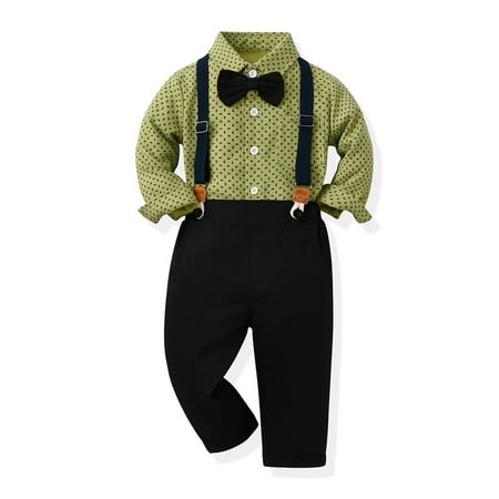 LYMAYTER Kids Boys Gentleman Outfits 2PCS Toddler Striped Long Sleeve Shirt + Prints + Bowknot Set for 6 Months-9 Years
LYMAYTER Kids Boys Gentleman Outfits 2PCS Toddler Striped Long Sleeve Shirt + Prints + Bowknot Set for 6 Months-9 Years