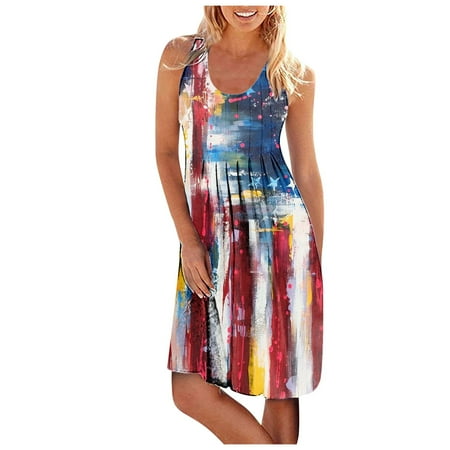 YanHoo Women s Tank Dresses Independence Flag Print Sleeveless Sundress Summer Loose Casual V Neck Tunic Dress 
YanHoo Women s Tank Dresses Independence Flag Print Sleeveless Sundress Summer Loose Casual V Neck Tunic Dress