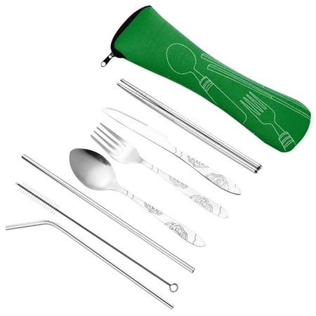 8pcs/set Spoon Fork Set Stainless Steel Chopstick Straw Set Portable Dinnerware Kit Green
8pcs/set Spoon Fork Set Stainless Steel Chopstick Straw Set Portable Dinnerware Kit Green