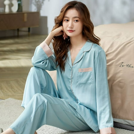 PIKADINGNIS Satin 2 Piece Women Sleepwear Set Spring Autumn Long Sleeve Pajamas for Woman Silk Fashion Sleepwear Luxurious Soft Pajama Set
PIKADINGNIS Satin 2 Piece Women Sleepwear Set Spring Autumn Long Sleeve Pajamas for Woman Silk Fashion Sleepwear Luxurious Soft Pajama Set