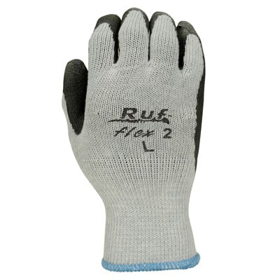 NS Ruf-flex 2 Black Rubber Palm Coated Gray Work Gloves X-Large (10 Pairs)