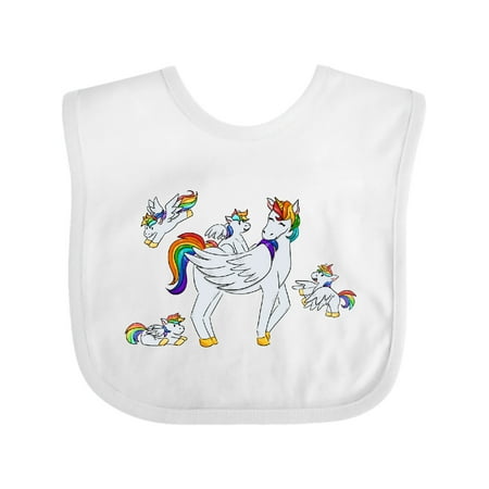 Inktastic Cute Unicorn Family Gift Baby Boy or Baby Girl Bib