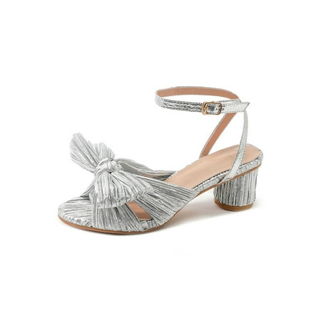 Rockomi Women Heeled Sandal Bow Casual Shoes Chunky Block Sandals Womens Lightweight Elegant Heels Comfortable Ankle Strap Dress Shoe Silver 6.5
Rockomi Women Heeled Sandal Bow Casual Shoes Chunky Block Sandals Womens Lightweight Elegant Heels Comfortable Ankle Strap Dress Shoe Silver 6.5