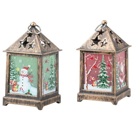 2pcs Christmas Decorative Lights Retro Night Lights Funny Christmas Lanterns
