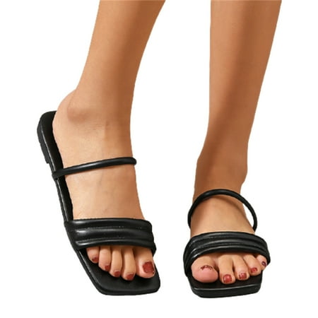 Women s Plat Square Peep Toe Sandals Slip-on Style Casual Shoes with Anti Slip Sole Summer Beach Supply 42 Black
Women s Plat Square Peep Toe Sandals Slip-on Style Casual Shoes with Anti Slip Sole Summer Beach Supply 42 Black