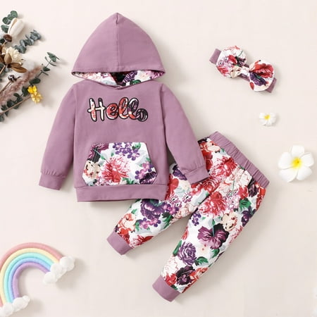 PatPat Baby Girl Cotton Long Sleeve Hoodie Floral Pants with Headband Set Newborn Pullover Sweatshirt Set Cotton Suit Cute Infant Fall Outfits 0-18month
PatPat Baby Girl Cotton Long Sleeve Hoodie Floral Pants with Headband Set Newborn Pullover Sweatshirt Set Cotton Suit Cute Infant Fall Outfits 0-18month
