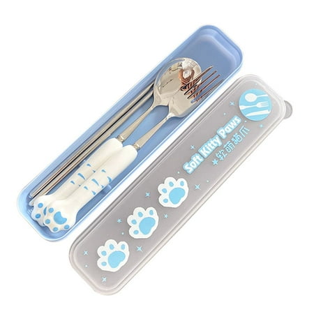 Cat Paw Portable Chopsticks Fork Spoon Picnic Stainless Steel With Storage Box Tableware Flatware Cutlery Set Dinnerware Set BLUE&SILVER
Cat Paw Portable Chopsticks Fork Spoon Picnic Stainless Steel With Storage Box Tableware Flatware Cutlery Set Dinnerware Set BLUE&SILVER