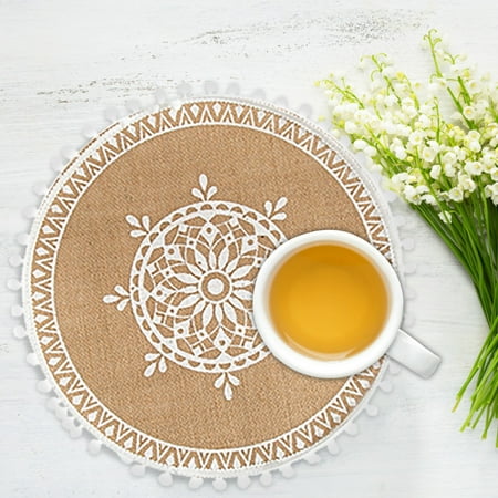 NEGJ Simple Style Hand-Woven Jute Placemat Retro Restaurant Cotton And Linen Vase Cushion
NEGJ Simple Style Hand-Woven Jute Placemat Retro Restaurant Cotton And Linen Vase Cushion