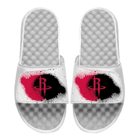 Men s ISlide White Houston Rockets Spray Paint Slide Sandals