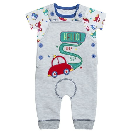 Babies Car Dungaree Set