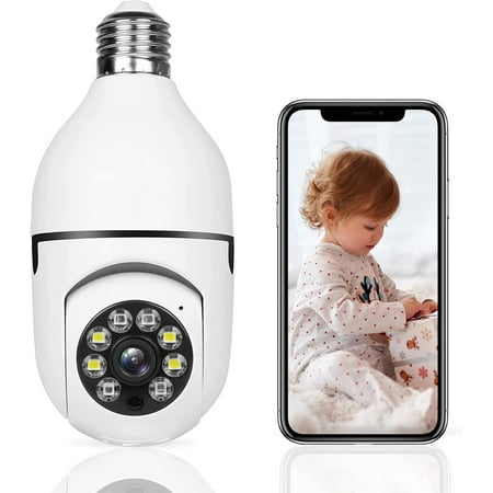 Light Bulb Security Camera 1080P Security Camera System with WiFi 360 Degree Wireless E27 Home Surveillance Cameras Night Vision Two Way Audio Smart Motion Detection
Light Bulb Security Camera 1080P Security Camera System with WiFi 360 Degree Wireless E27 Home Surveillance Cameras Night Vision Two Way Audio Smart Motion Detection