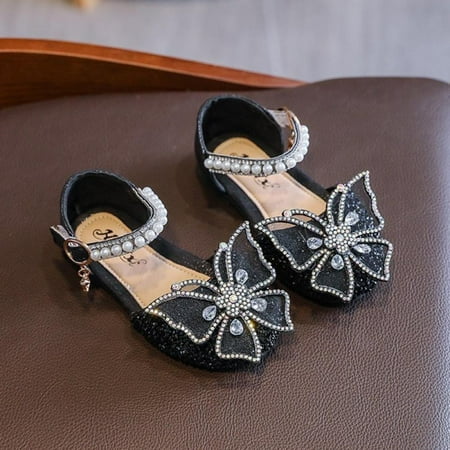 Baby Girl Bow Princess Shoes Sandals For Girls Sequin Dance Performance Shoes