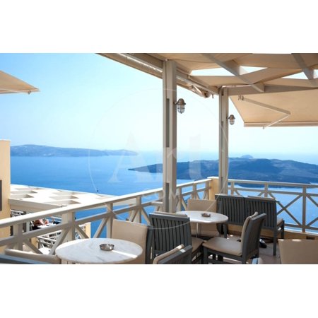 Cafe in Santorini Print Wall Art By Palto