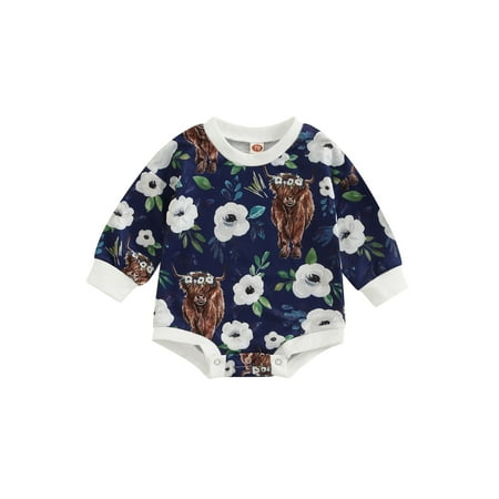 wybzd Newborn Infant Baby Boy Girl Sweatshirt Romper Cow Print Long Sleeve One-Piece Bodysuit Western Fall Clothes Blue
wybzd Newborn Infant Baby Boy Girl Sweatshirt Romper Cow Print Long Sleeve One-Piece Bodysuit Western Fall Clothes Blue