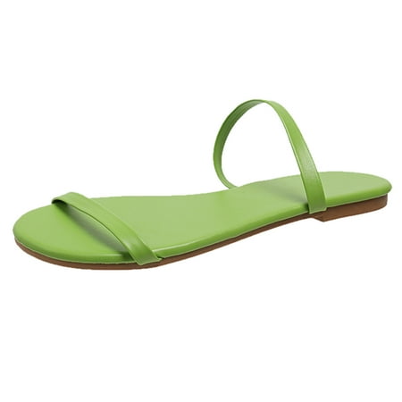 Cathalem Ladies Fashion Solid Color Leather Thin Band Combination Open Toe Beach Flat Slippers Green 42
Cathalem Ladies Fashion Solid Color Leather Thin Band Combination Open Toe Beach Flat Slippers Green 42