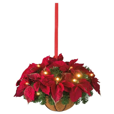 Pre-lit Lighted Christmas Hanging Basket Artificial Party Favors (03)