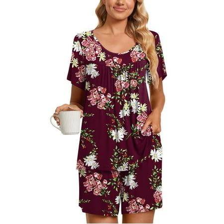 Aueoeo Pjs Sets for Women Womens Pajamas Set Soft Pjs Short Sleeve Lounge Set 2-Piece Sleepwear Loungewear Sleep Set with Pockets
Aueoeo Pjs Sets for Women Womens Pajamas Set Soft Pjs Short Sleeve Lounge Set 2-Piece Sleepwear Loungewear Sleep Set with Pockets