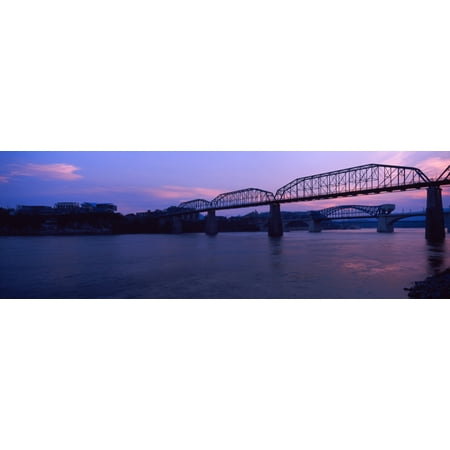 Bridge across a river Walnut Street Bridge Tennessee River Chattanooga Tennessee USA Poster Print