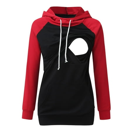 EQWLJWE Maternity O-Neck Splicing Long Sleeve Breast-Feeding Pregnant Woman Nursing Hooded Blouse Tops Maternity Long Sleeve Tops Holiday Clearance
EQWLJWE Maternity O-Neck Splicing Long Sleeve Breast-Feeding Pregnant Woman Nursing Hooded Blouse Tops Maternity Long Sleeve Tops Holiday Clearance