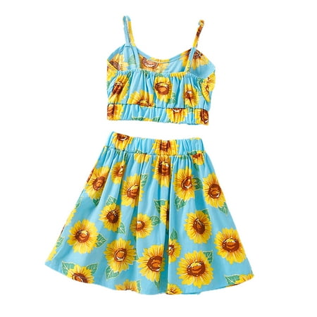 Chaoren Skirt Sling Loose Children Girls Sunflower Print Tops Skirt Suit for Daily Wear
Chaoren Skirt Sling Loose Children Girls Sunflower Print Tops Skirt Suit for Daily Wear