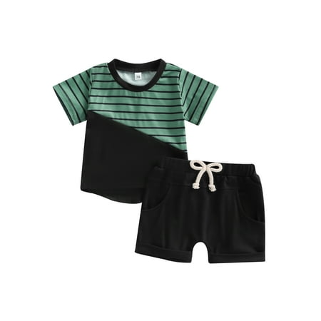 Bagilaanoe 2pcs Toddler Baby Boys Short Pants Set Stripe Short Sleeve T-Shirt Tops + Shorts 6M 12M 18M 24M 3T Kids Casual Summer Outfits
Bagilaanoe 2pcs Toddler Baby Boys Short Pants Set Stripe Short Sleeve T-Shirt Tops + Shorts 6M 12M 18M 24M 3T Kids Casual Summer Outfits