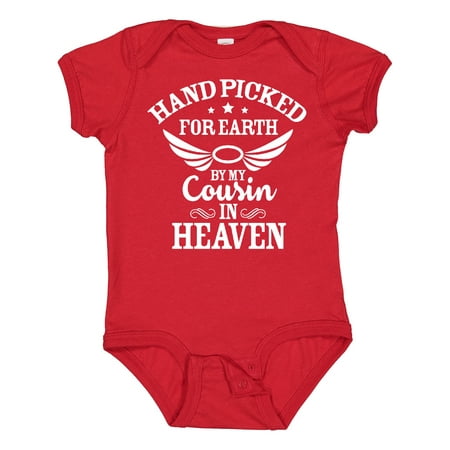 Inktastic Handpicked for Earth by My Cousin in Heaven with Angel Wings Gift Baby Boy or Baby Girl Bodysuit
Inktastic Handpicked for Earth by My Cousin in Heaven with Angel Wings Gift Baby Boy or Baby Girl Bodysuit