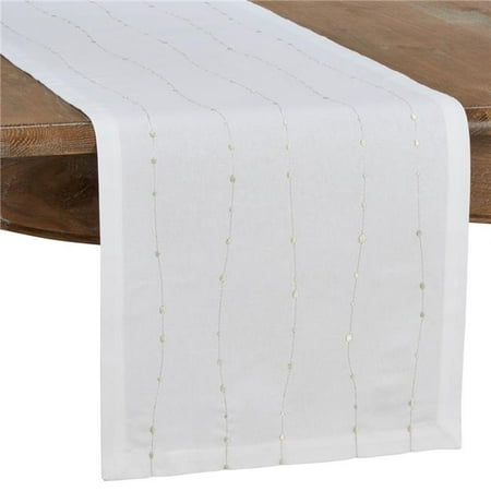 Saro Lifestyle 4420.S1690B 16 x 90 in. Embroidered Design Table Runner