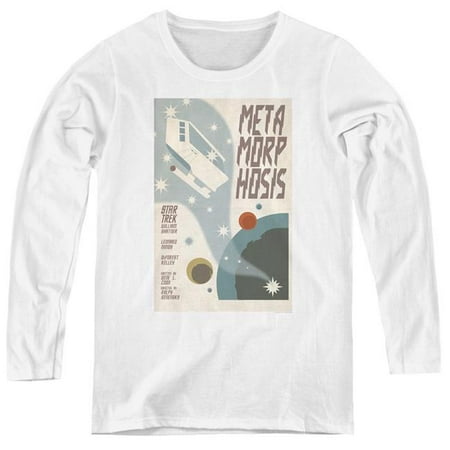 Trevco Sportswear CBS1975-WL-2 Womens Star Trek & TOS Episode 38-Long Sleeve Tee, White - Medium
