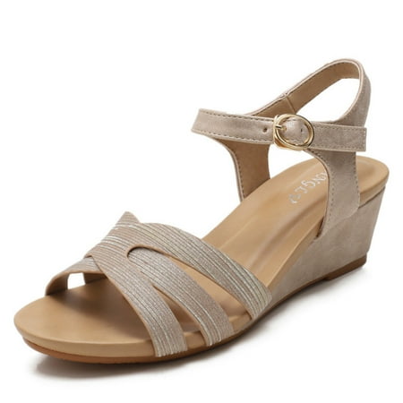 Cathalem Summer Slope Heel Sandals Women Casual Fashion One Word Buckle Belt In Thick Heel Women Shoes And Sandals for Women Gold 8.50
Cathalem Summer Slope Heel Sandals Women Casual Fashion One Word Buckle Belt In Thick Heel Women Shoes And Sandals for Women Gold 8.50