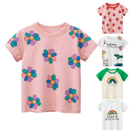 1 or 2 Pack 1-8T Kids Girls Short Sleeve Graphic Cotton T-shirt Basic Crewneck Tee Tops Flower Smile
1 or 2 Pack 1-8T Kids Girls Short Sleeve Graphic Cotton T-shirt Basic Crewneck Tee Tops Flower Smile
