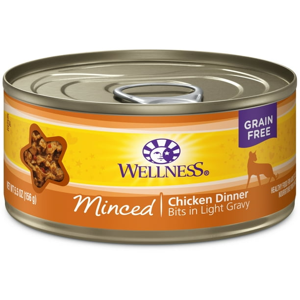 Wellness Complete Health Natural Grain Free Wet Canned Cat Food, Minced Chicken Entree, 5.5 Ounce Can (Pack of 24)