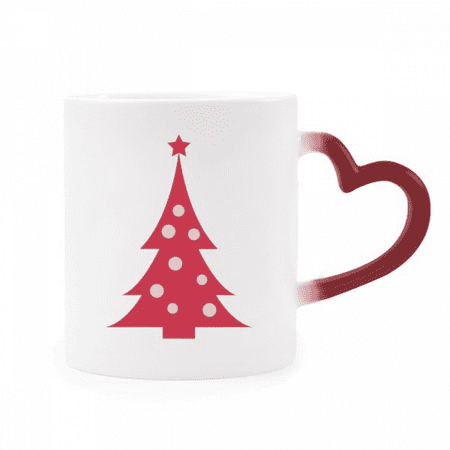 mas Tree Red Festival Heat Sensitive Mug Red Color Changing Stoneware Cup