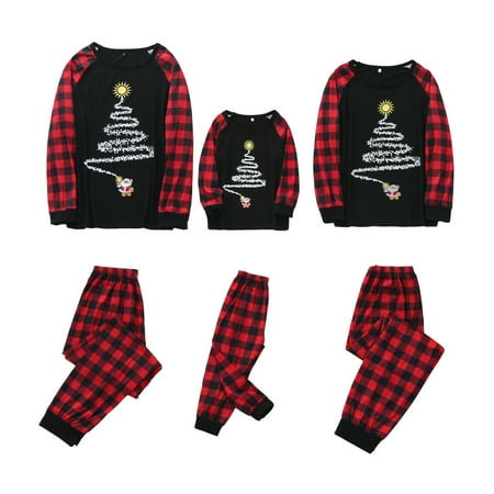 Matching Family Pajamas Sets Christmas PJ s Holiday Christmas Tree Printed Sleepwear with Plaid Pants
Matching Family Pajamas Sets Christmas PJ s Holiday Christmas Tree Printed Sleepwear with Plaid Pants