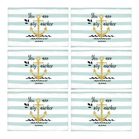 MKHERT Nautical Anchor Quotes On Mint and White Striped Lines Placemats Table Mats for Dining Room Kitchen Table Decoration 12x18 inch Set of 6
MKHERT Nautical Anchor Quotes On Mint and White Striped Lines Placemats Table Mats for Dining Room Kitchen Table Decoration 12x18 inch Set of 6