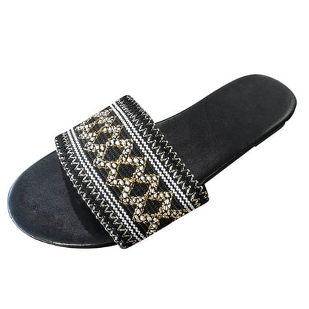 Quealent Adult Women Shoes Slippers Womens Fuzzy Womens Shoes Summer Fashion Large Size Outer Wear Flat Slippers One Word Size 11 Womens Slippers Black 7
Quealent Adult Women Shoes Slippers Womens Fuzzy Womens Shoes Summer Fashion Large Size Outer Wear Flat Slippers One Word Size 11 Womens Slippers Black 7
