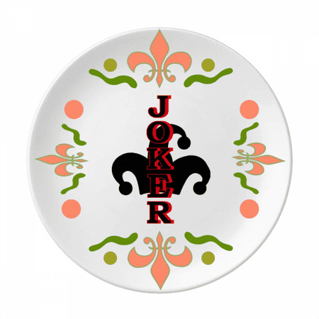 Monochrome Playing Card Joker Flower Ceramics Plate Tableware Dinner Dish