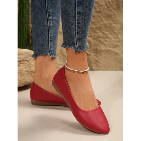Women‘s Solid Color Flat Shoes Comfy Slip On Soft Sole Shoes Casual All-Match Ballet Flats
Women‘s Solid Color Flat Shoes Comfy Slip On Soft Sole Shoes Casual All-Match Ballet Flats