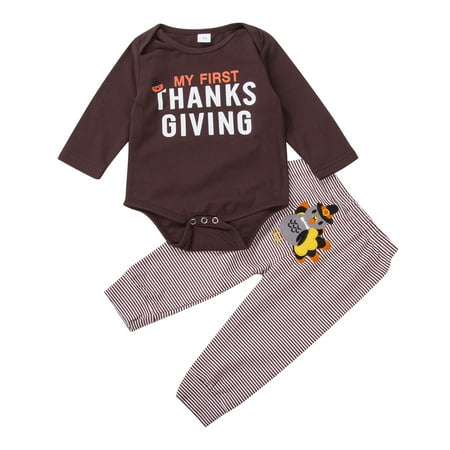 Thanksgiving Outfit Baby Girl Boy Clothes Long Sleeve Top Romper+Turkey Striped Pant
Thanksgiving Outfit Baby Girl Boy Clothes Long Sleeve Top Romper+Turkey Striped Pant