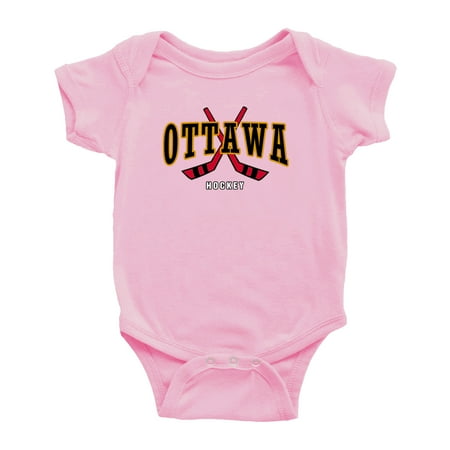 Cute Ottawa Baby Romper Hockey Fan Baby Jersey Clothes (Pink 0-3 Monthes)