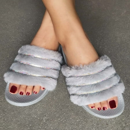 Winter Savings 2022! purcolt Women s Casual House Slippers Diamond Trim Fuzzy Slippers Cozy Open Toe Plush Sandals Indoor Outdoor Breathable Non-Slip Shoes Size 36-41
Winter Savings 2022! purcolt Women s Casual House Slippers Diamond Trim Fuzzy Slippers Cozy Open Toe Plush Sandals Indoor Outdoor Breathable Non-Slip Shoes Size 36-41