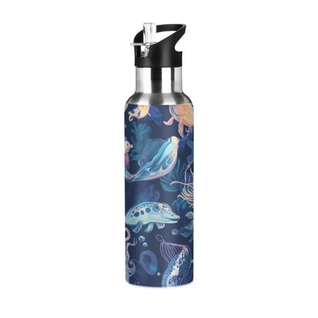 600/1000ML Stainless Steel Sport Water Bottle with Straw Lid Leak Proof Vacuum Insulated Mug for Outdoor Activities Cycling Running & Walking Blue Sea Creatures
600/1000ML Stainless Steel Sport Water Bottle with Straw Lid Leak Proof Vacuum Insulated Mug for Outdoor Activities Cycling Running & Walking Blue Sea Creatures