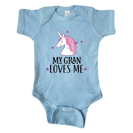 Inktastic My Gran Loves Me Girl Unicorn Gift Baby Girl Bodysuit