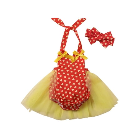 Infant Baby Girls Clothes Sets Valentine’s Heart Print Halter Mesh Tutu Romper Dress Headband Sets
Infant Baby Girls Clothes Sets Valentine’s Heart Print Halter Mesh Tutu Romper Dress Headband Sets