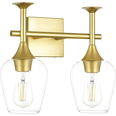 DTLYH Lighting Paris Modern Brass / Gold Bathroom Wall Light Fixtures Over Mirror - 2 Light Bathroom Wall Sconce - Vanity Light with Clear Glass Shade
DTLYH Lighting Paris Modern Brass / Gold Bathroom Wall Light Fixtures Over Mirror - 2 Light Bathroom Wall Sconce - Vanity Light with Clear Glass Shade