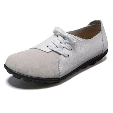 Large Size Women Casual Loafers Soft Lightweight Splicing Leather Lace Up Flats Loafers Shoes 37 White
Large Size Women Casual Loafers Soft Lightweight Splicing Leather Lace Up Flats Loafers Shoes 37 White