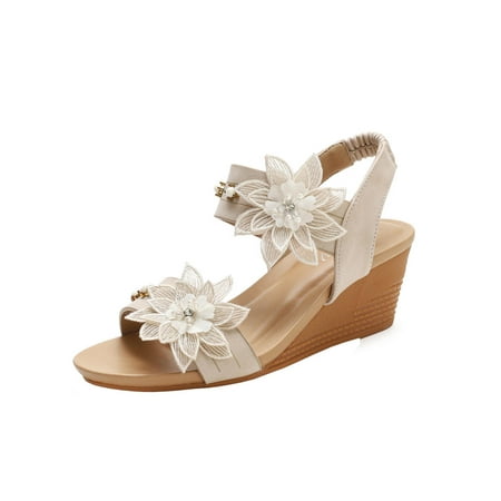 Wedge Sandals for Women Bohemia Elastic Ankle Strap Sandals Open Toe Flower Rhinestone Summer Platform Shoes Sandal
Wedge Sandals for Women Bohemia Elastic Ankle Strap Sandals Open Toe Flower Rhinestone Summer Platform Shoes Sandal