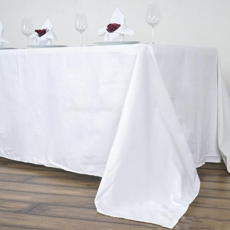 BalsaCircle 90 x 156 Rectangular Cotton Wedding Tablecloth Linens White