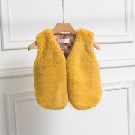 UMfun Toddler Baby Boys Girls Faux Vest Winter Sleeveless Warm Coat Jacket Cute Thick Soft Clothes Vest Yellow 6-7 Years
UMfun Toddler Baby Boys Girls Faux Vest Winter Sleeveless Warm Coat Jacket Cute Thick Soft Clothes Vest Yellow 6-7 Years